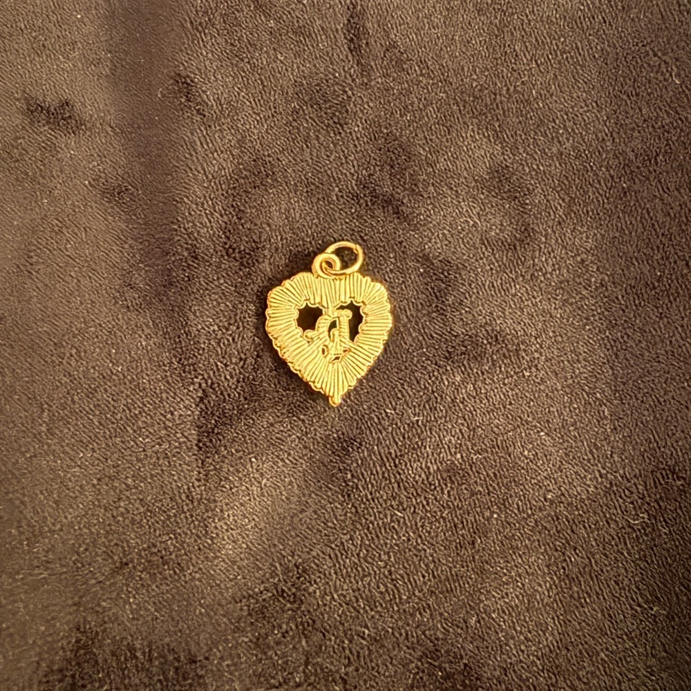 DIOR Authentic Dior Gold Rhinestone Heart Zipper Pull Charm - Picture 5 of 5